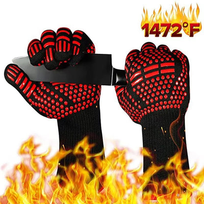 Heat Resistant Grill Gloves – 800°F Fireproof BBQ & Oven Mitts for Safe Cooking