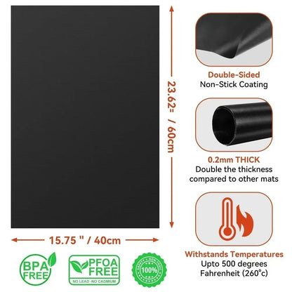 Premium Non-Stick Oven Liner & BBQ Grill Mat – Reusable Heat Resistant Protector