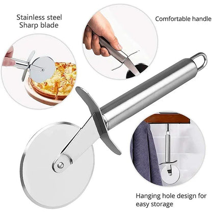 Stainless Steel Pizza Cutter Wheel – Heavy-Duty Dough & Pastry Slicer