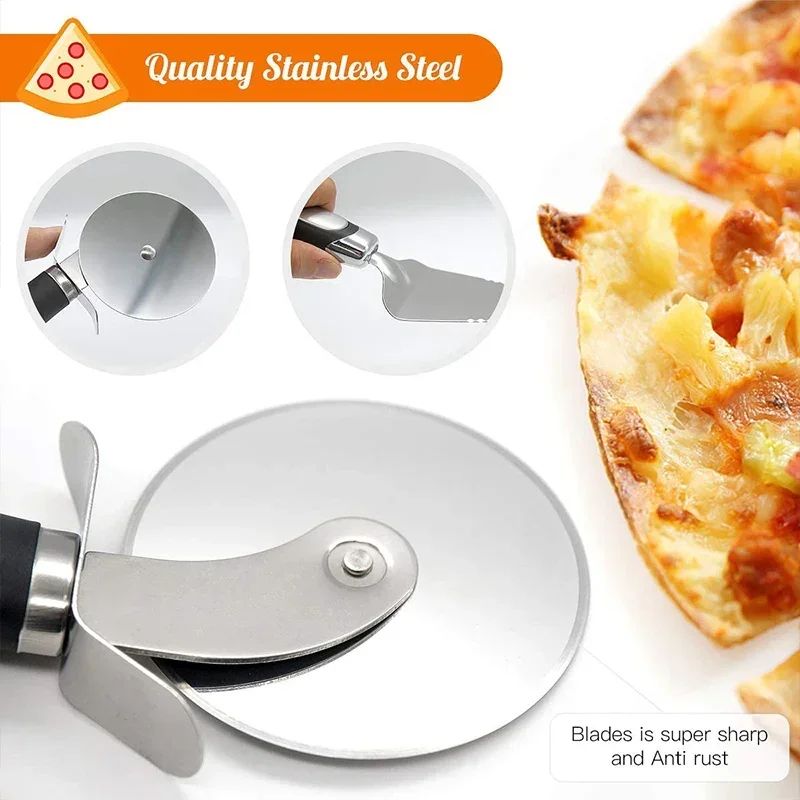 Stainless Steel Pizza Cutter Wheel – Heavy-Duty Dough & Pastry Slicer