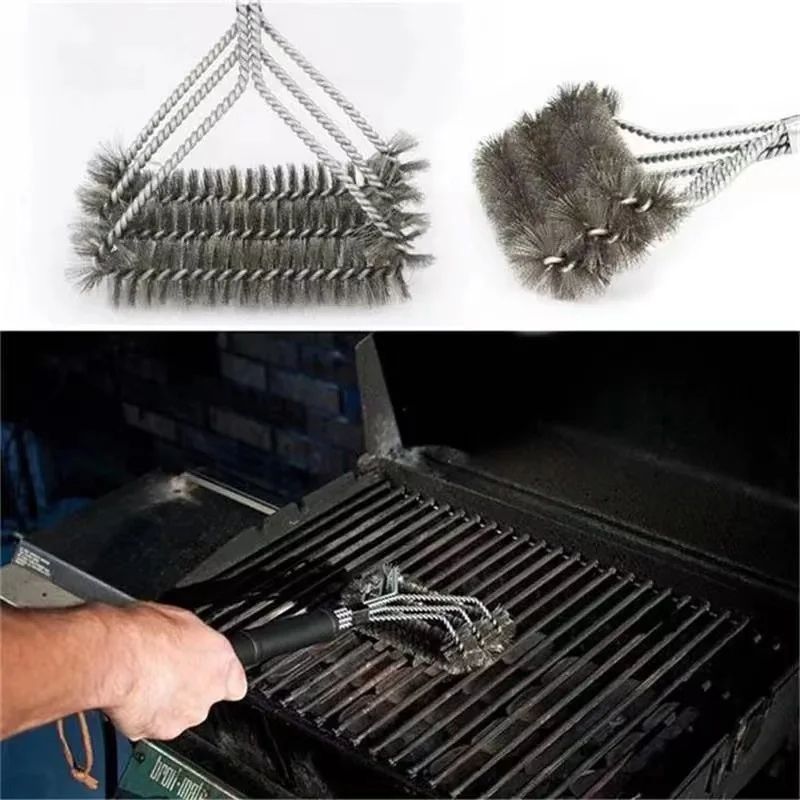 Bristle-Free Grill Brush and Scraper with 18-Inch Handle for Safe BBQ Cleaning