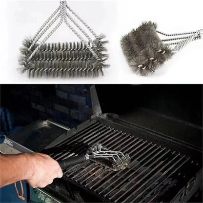 Bristle-Free Grill Brush and Scraper with 18-Inch Handle for Safe BBQ Cleaning