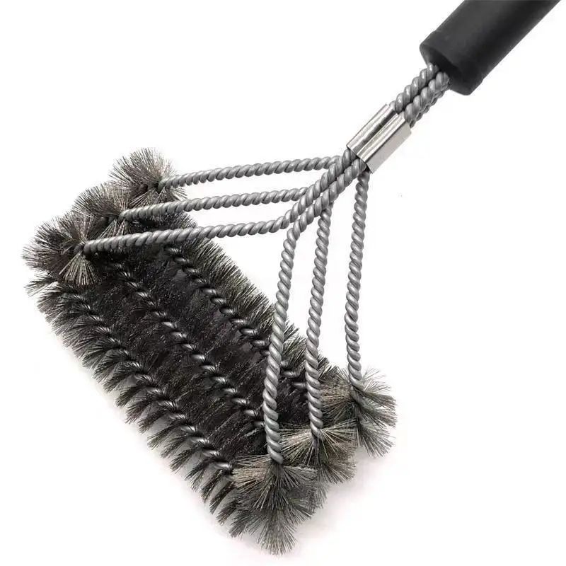 Bristle-Free Grill Brush and Scraper with 18-Inch Handle for Safe BBQ Cleaning