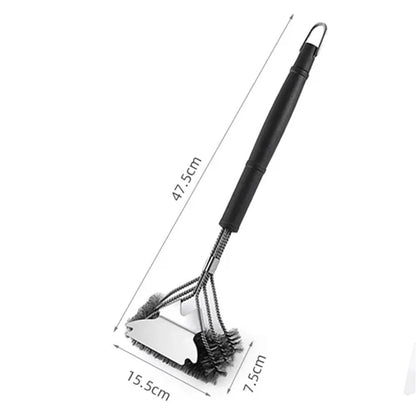 Bristle-Free Grill Brush and Scraper with 18-Inch Handle for Safe BBQ Cleaning