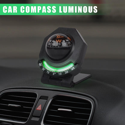 High Precision Car Dashboard Compass with Inclinometer Adjustable Night Vision Navigation Tool