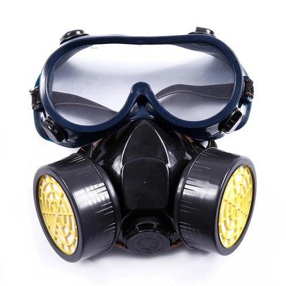 Emergency Survival Gas Mask with Dual Protection Filter & Safety Goggles