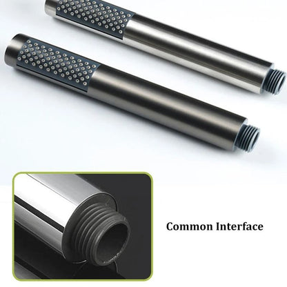 Handheld Cylindrical Stainless Steel Booster Shower Head – High-Pressure Universal Bathroom Set