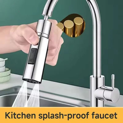 3-Mode Splash-Proof Faucet Head – Universal Metal Extender & Kitchen Aerator