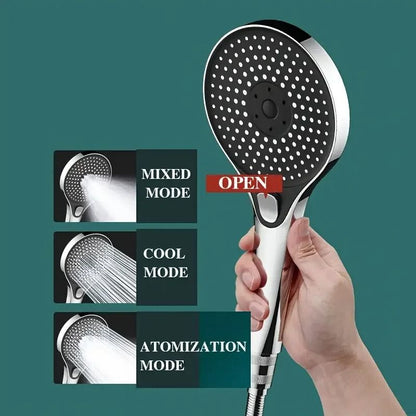 Three-Speed High-Pressure Shower Head – Extra-Large Panel Super Powerful Bathroom Head