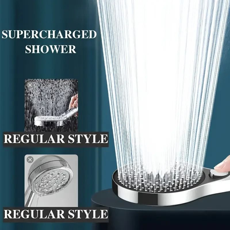 Three-Speed High-Pressure Shower Head – Extra-Large Panel Super Powerful Bathroom Head