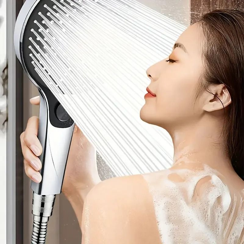 Three-Speed High-Pressure Shower Head – Extra-Large Panel Super Powerful Bathroom Head