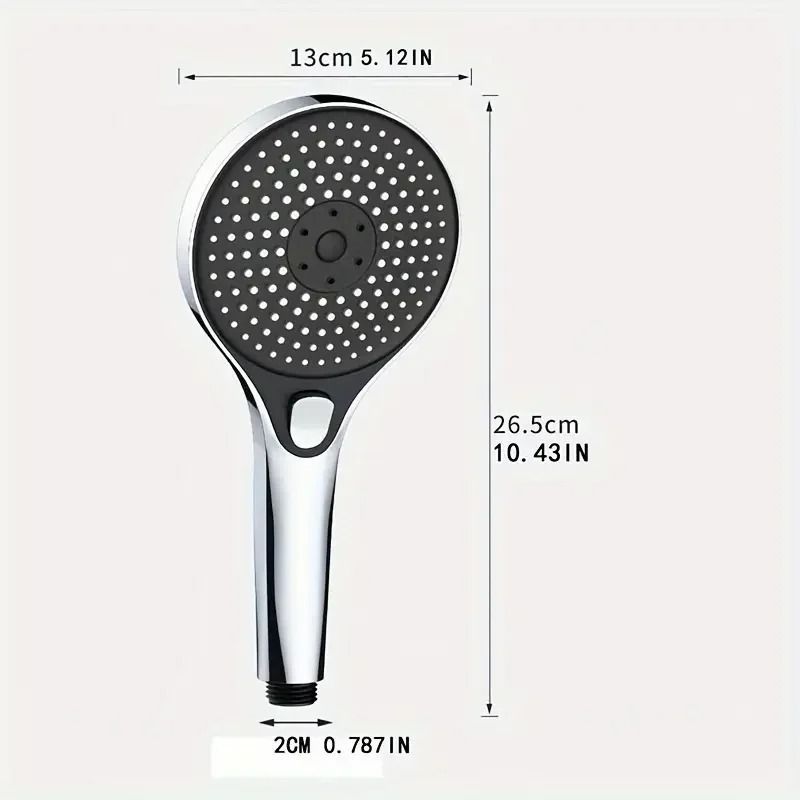 Three-Speed High-Pressure Shower Head – Extra-Large Panel Super Powerful Bathroom Head