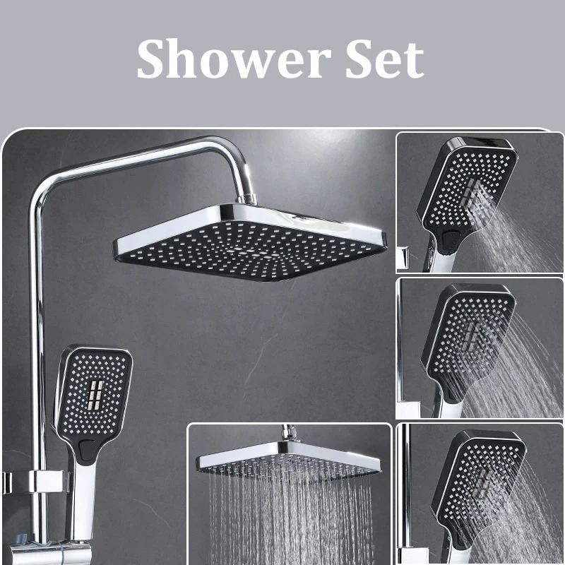High-Performance Rain Shower Combo – 12-Inch Ultra-Large Overhead & 3-Mode Handheld Set