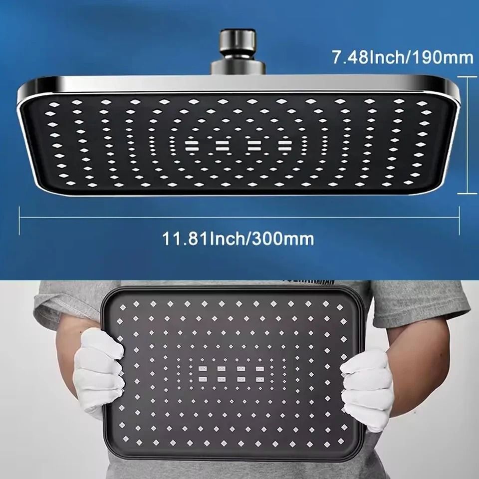 High-Performance Rain Shower Combo – 12-Inch Ultra-Large Overhead & 3-Mode Handheld Set