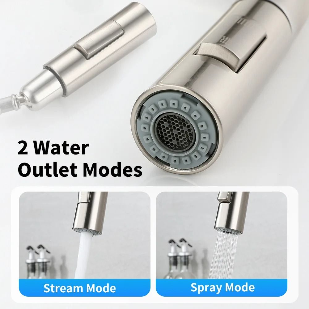 Stainless Steel Kitchen Pull-Out Faucet – Hot & Cold Splash-Proof Telescopic Sink Mixer