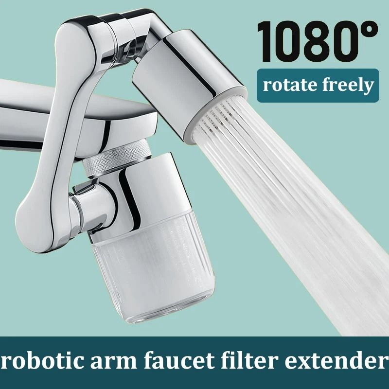 1080° Robotic Arm Faucet Extender – Multi-Jointed 3D Rotation Filter & Splash-Proof Aerator