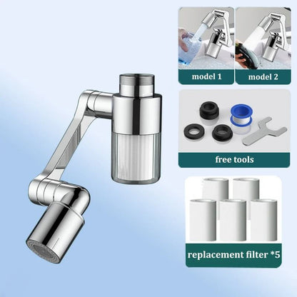 1080° Robotic Arm Faucet Extender – Multi-Jointed 3D Rotation Filter & Splash-Proof Aerator