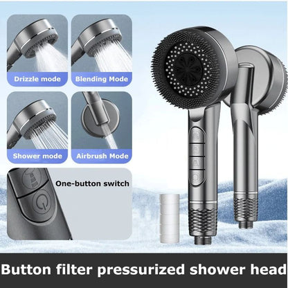 4-Mode Filtered Booster Shower Set – High-Pressure Multifunctional Head