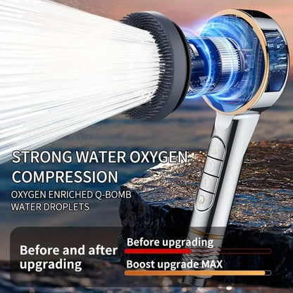 4-Mode Filtered Booster Shower Set – High-Pressure Multifunctional Head