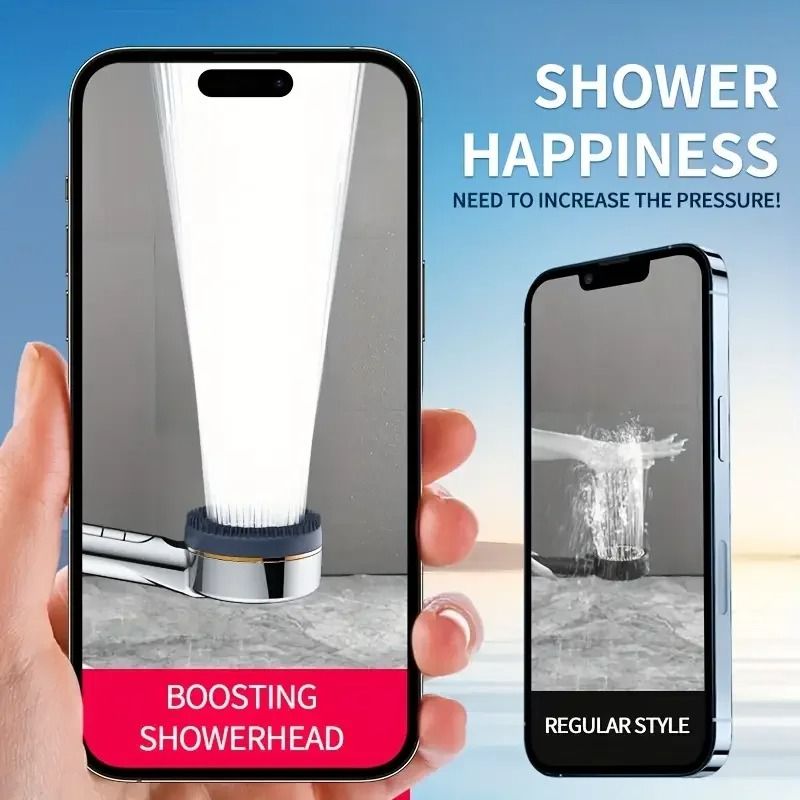 4-Mode Filtered Booster Shower Set – High-Pressure Multifunctional Head