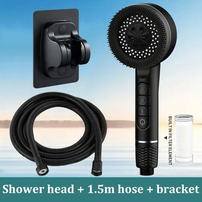 4-Mode Filtered Booster Shower Set – High-Pressure Multifunctional Head