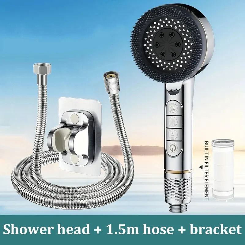 4-Mode Filtered Booster Shower Set – High-Pressure Multifunctional Head