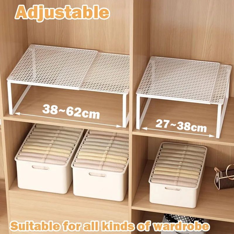 Expandable Wardrobe Shelf Divider Stackable Closet Partition Organizer Board