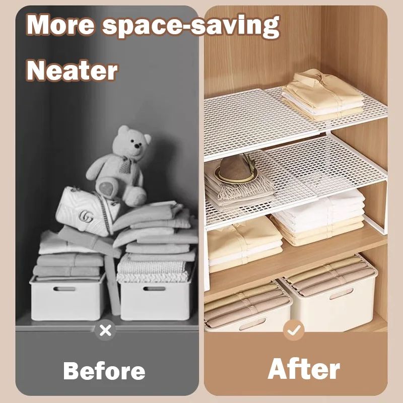 Expandable Wardrobe Shelf Divider Stackable Closet Partition Organizer Board