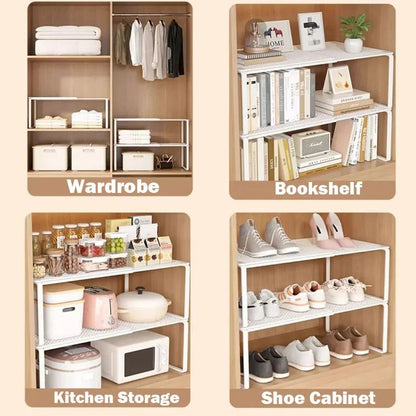 Expandable Wardrobe Shelf Divider Stackable Closet Partition Organizer Board
