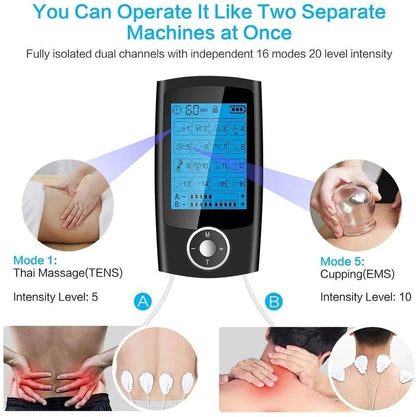 TENS EMS Muscle Stimulator Electric Muscle Massager for Pain Relief and Therapy