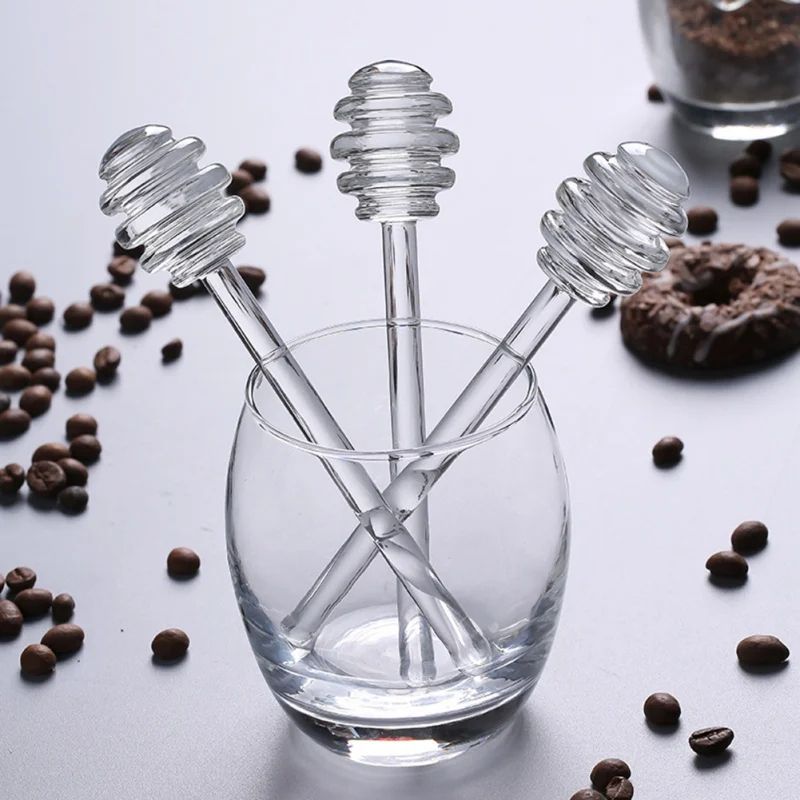 Premium Glass Honey Dipper Stirrer – 6-Inch Heat-Resistant Honey Spoon for Syrup, Jar & Kitchen Use