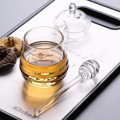 Premium Glass Honey Dipper Stirrer – 6-Inch Heat-Resistant Honey Spoon for Syrup, Jar & Kitchen Use