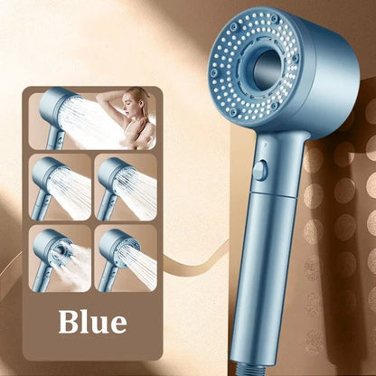 Hollow-Center Pressurized Shower Head – 5-Mode High-Volume Filtered Bathroom Set