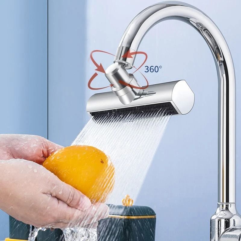 Waterfall Kitchen Faucet Extender – 360° Rotating Splash-Proof Artifact & High-Flow Aerator