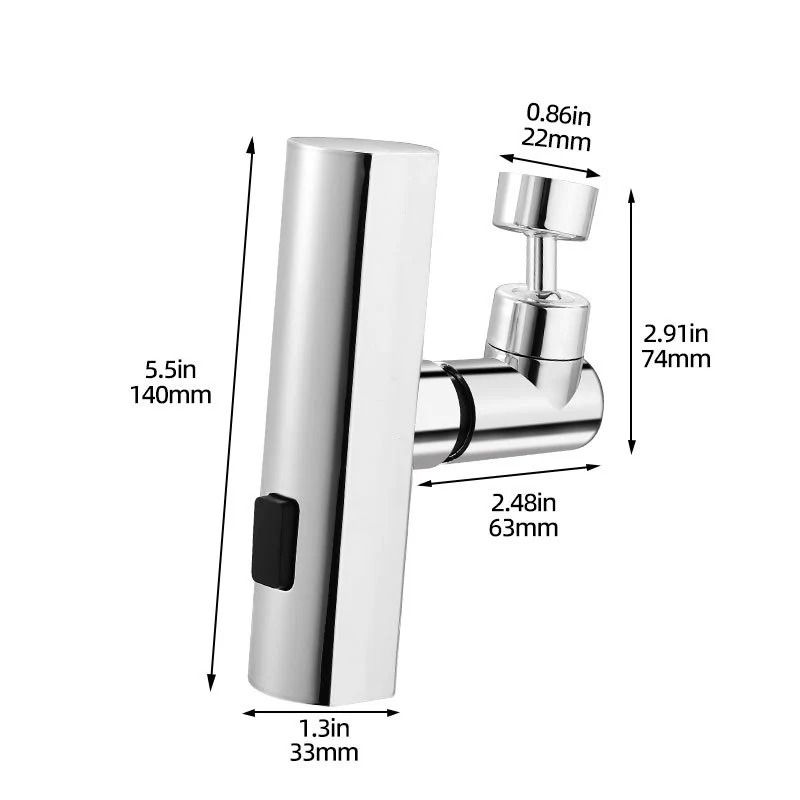 Waterfall Kitchen Faucet Extender – 360° Rotating Splash-Proof Artifact & High-Flow Aerator
