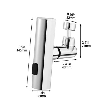 Waterfall Kitchen Faucet Extender – 360° Rotating Splash-Proof Artifact & High-Flow Aerator