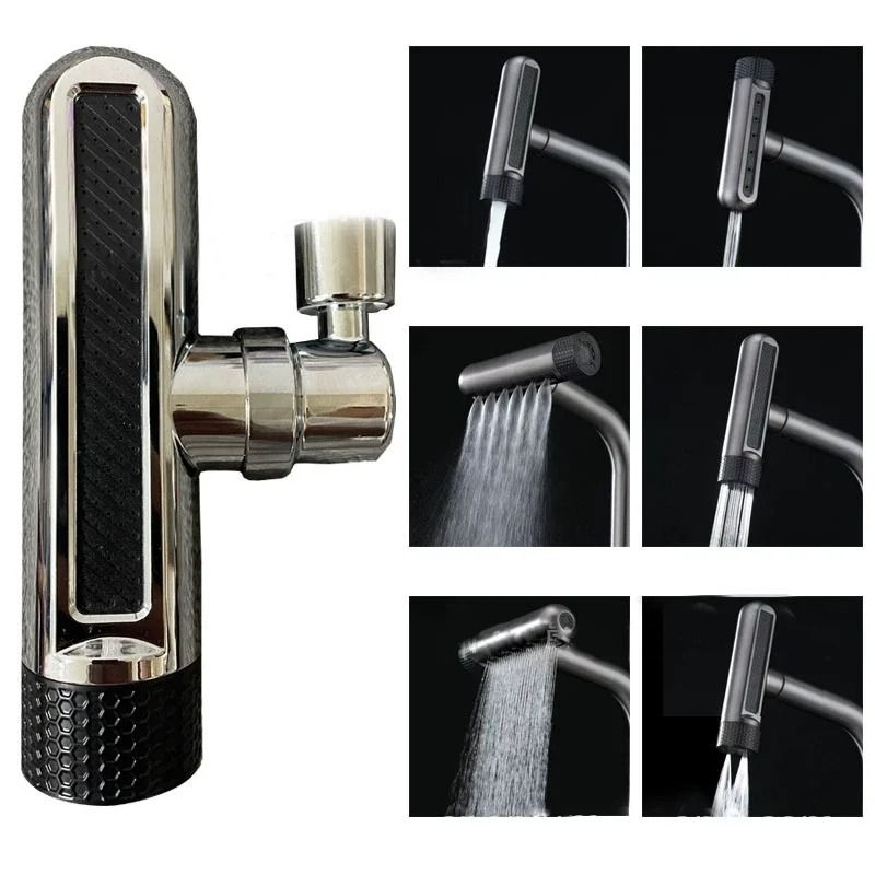 6-Mode Universal Waterfall Faucet Extender – 360° Rotating Multi-Function Aerator