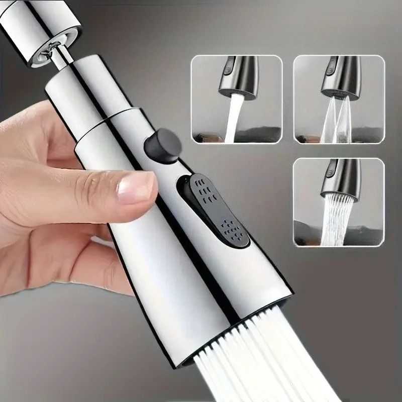 3-Mode Faucet Extender – High-Pressure Splash Prevention & Water-Saving Filter