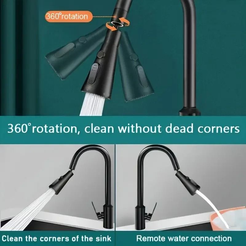3-Mode Faucet Extender – High-Pressure Splash Prevention & Water-Saving Filter