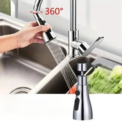 3-Mode Faucet Extender – High-Pressure Splash Prevention & Water-Saving Filter