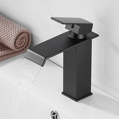 Luxury Waterfall Basin Mixer – Hot & Cold Wide-Mouth Stainless Steel Faucet