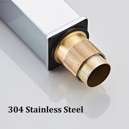 Luxury Waterfall Basin Mixer – Hot & Cold Wide-Mouth Stainless Steel Faucet
