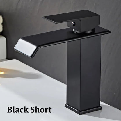 Luxury Waterfall Basin Mixer – Hot & Cold Wide-Mouth Stainless Steel Faucet
