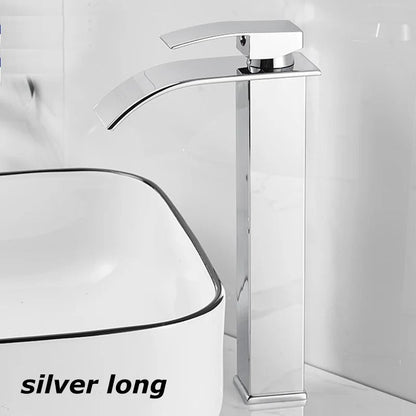 Luxury Architectural Waterfall Basin Mixer – Hot & Cold Stainless Steel Dual-Control Faucet
