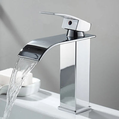 Luxury Architectural Waterfall Basin Mixer – Hot & Cold Stainless Steel Dual-Control Faucet