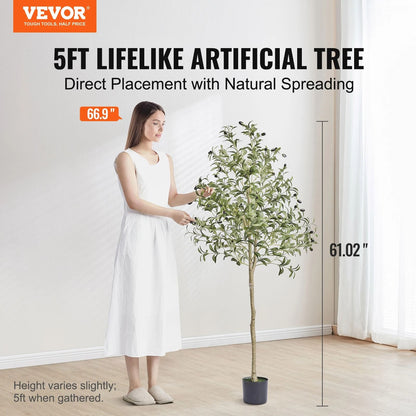 Mediterranean Artificial Olive Tree & High-End Lifelike Faux Indoor Greenery