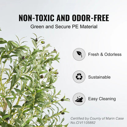 Mediterranean Artificial Olive Tree & High-End Lifelike Faux Indoor Greenery