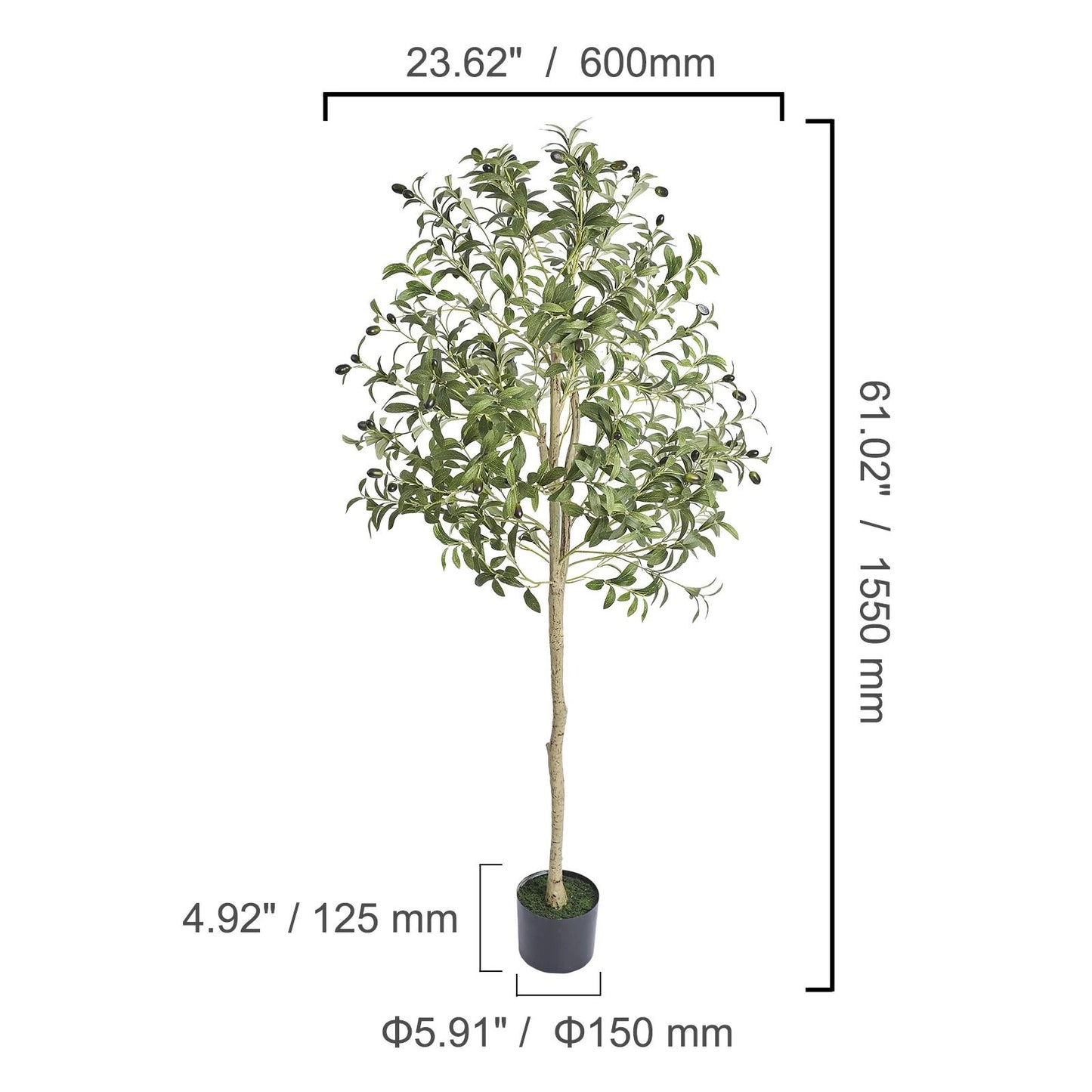 Mediterranean Artificial Olive Tree & High-End Lifelike Faux Indoor Greenery