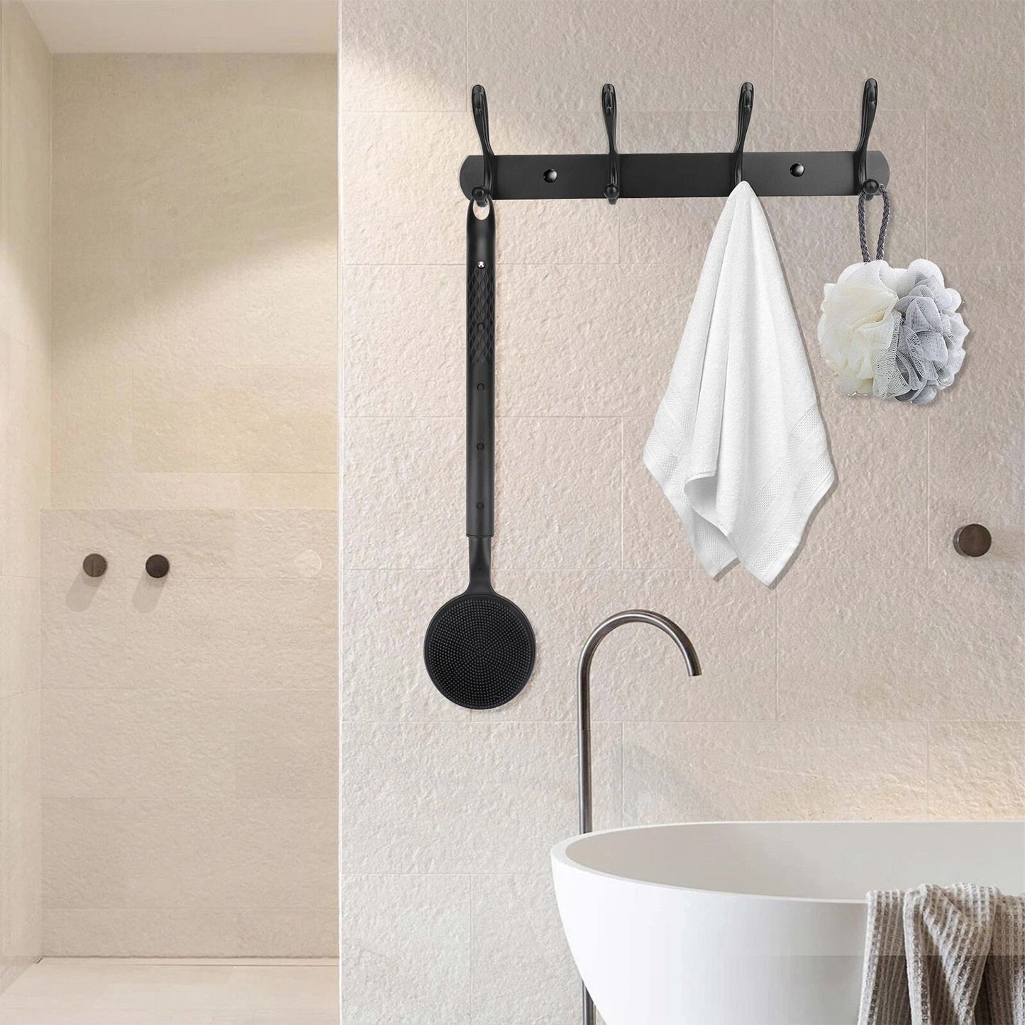 Telescopic Bath Brush for Shower Long Handle Exfoliating Back Scrubber