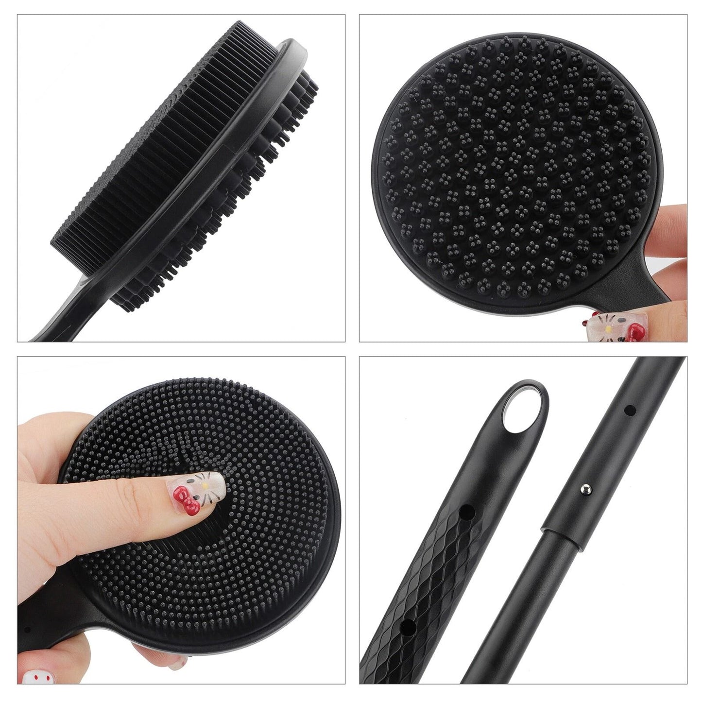 Telescopic Bath Brush for Shower Long Handle Exfoliating Back Scrubber